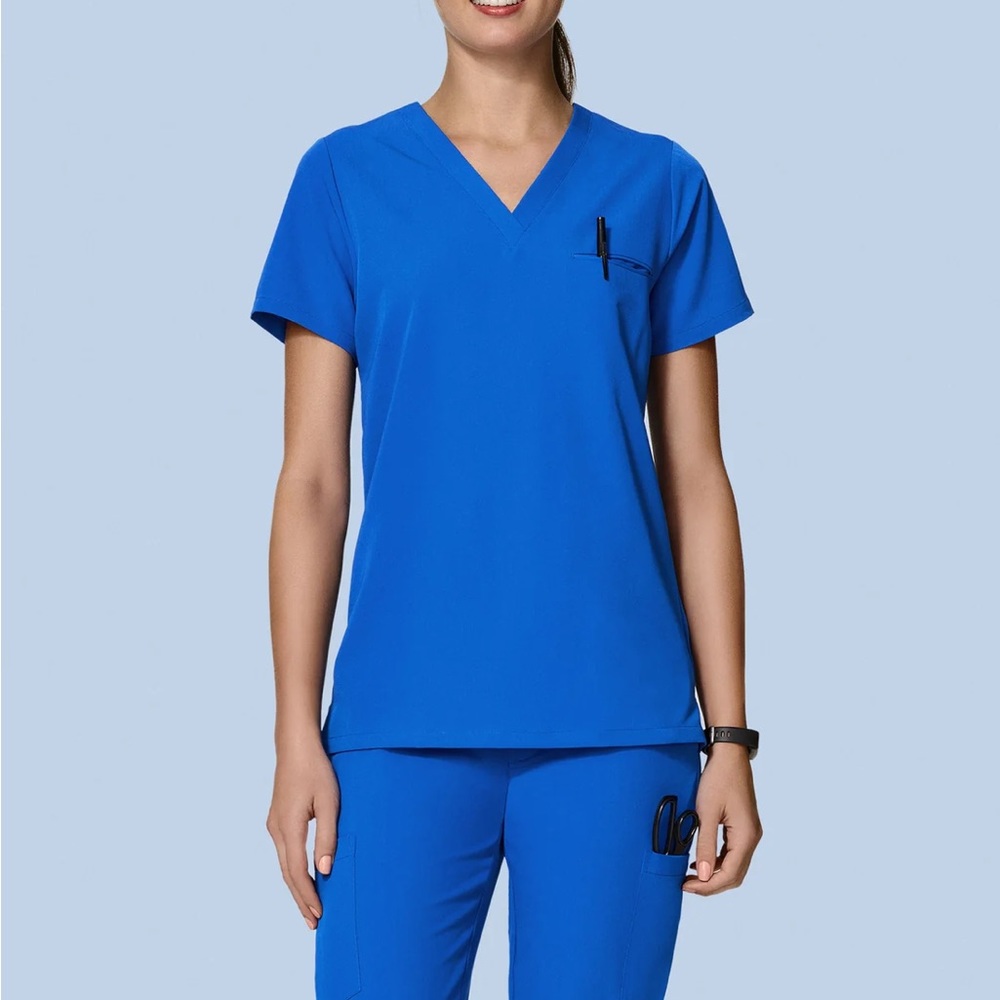 Mandala Royal Blue Scrub Top